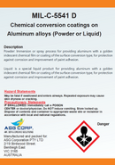 MIL-C-5541 D Chemical conversion coatings on Aluminium alloys (Powder or Liquid) MOQ 4