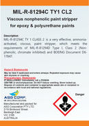 MIL-R-81294C TY1 CL2 Viscous non phenolic paint stripper for epoxy and polyurethane paints 1 Gallon (MOQ 4)