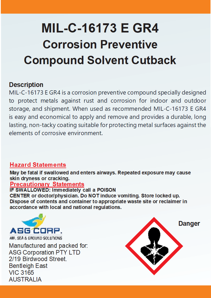 MIL-C-16173 E GR4 Corrosion Preventive Compound Solvent Cutback (1 Gallon)