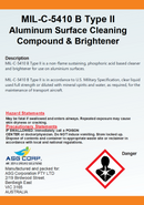 MIL-C-5410 B Type II Aluminium Surface Cleaning Compound and brightener (1 Gallon)