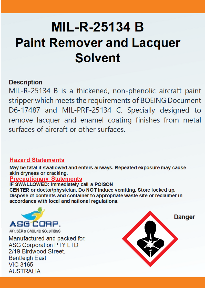 Mil R 24243 MIL-R-25134 B Paint Remover and Lacquer Solvent (1 Gallon)