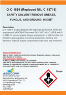 O-C-1889 (Replaced MIL-C-18718) Safety Solvent remove grease, fungus, and ground- in dirt (1 Gallon)