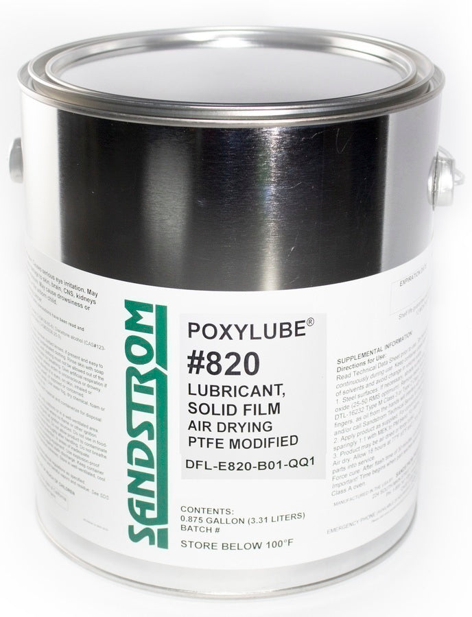 Poxylube 820 Dry Film Lubricant: Air Dry 1 Gallon