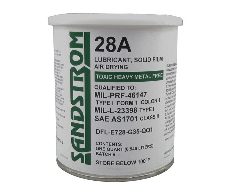 Sandstrom 28A Gray MIL-PRF-46147 Type I, Form 1, Color 1 / MIL-L-23398 Type I Spec Solid Film Lubricant - Quart Can (Pack of 4 QTS)